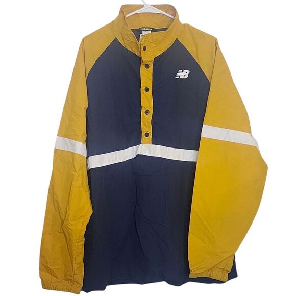 New Balance Other - New Balance Men's  Yellow/Navy Windbreaker Jacket - Size 2XL (Snap Closure)